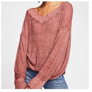 NWT Free People Southside Thermal Top Cinnamon Size Small